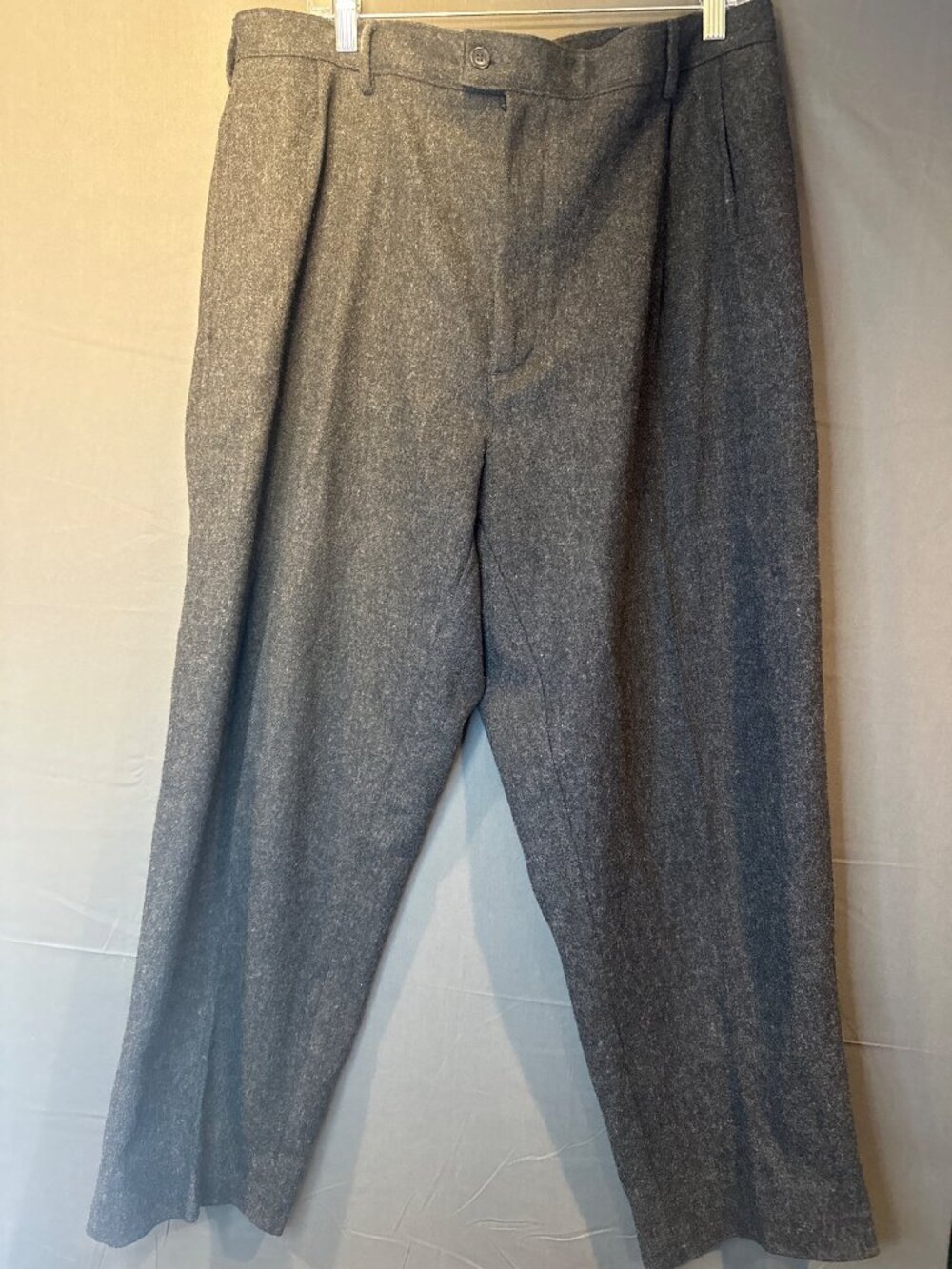 Men 40x29 SKYR Menswear 100% Wool Gray Pleated Dress Pants Vintage Classic Fit